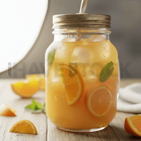 Mason Jar With Orange Juice FOD D&S 3516