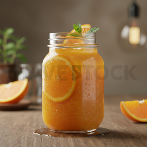 Mason Jar With Orange Juice FOD D&S 3585