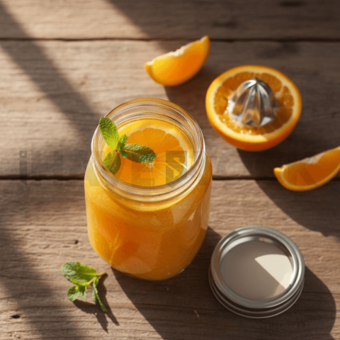 Mason Jar With Orange Juice FOD D&S 4003