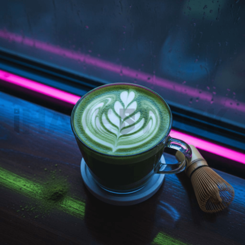 Matcha Latte With Foam Art FOD D&S 3604