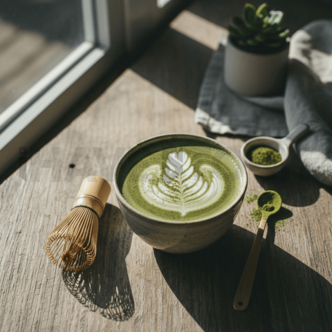 Matcha Latte With Foam Art FOD D&S 3883