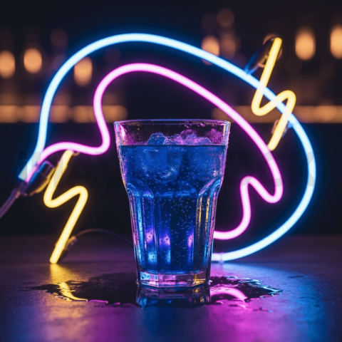 Neon Bar Light On Cocktail Gla FOD D&S 3312