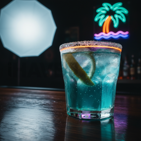 Neon Bar Light On Cocktail Gla FOD D&S 3506