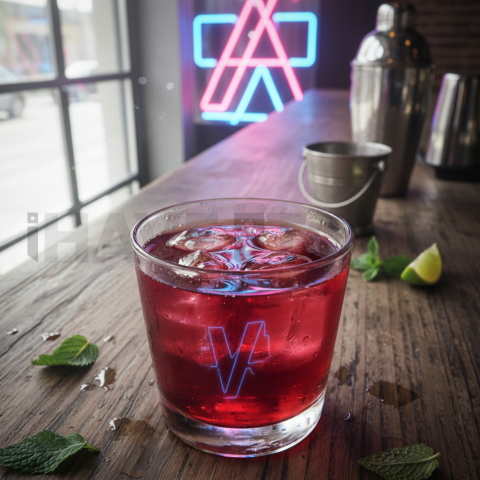 Neon Bar Light On Cocktail Gla FOD D&S 3829