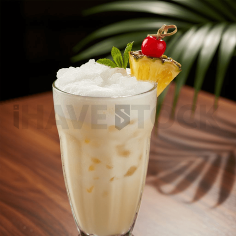 Pina Colada Mocktail On Table FOD D&S 3341