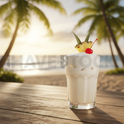 Pina Colada Mocktail On Table FOD D&S 3340