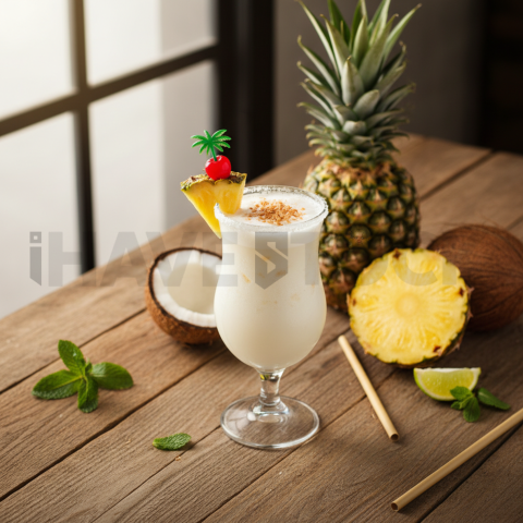 Pina Colada Mocktail On Table FOD D&S 3536