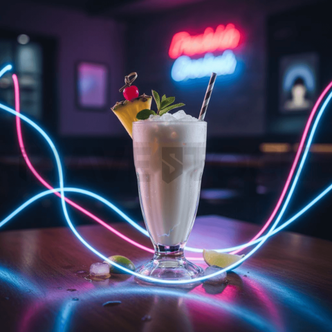 Pina Colada Mocktail On Table FOD D&S 3765