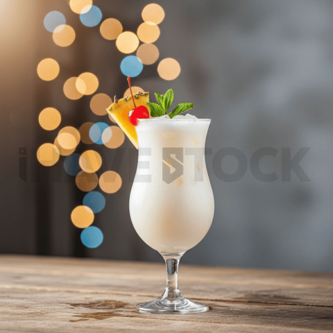 Pina Colada Mocktail On Table FOD D&S 3834