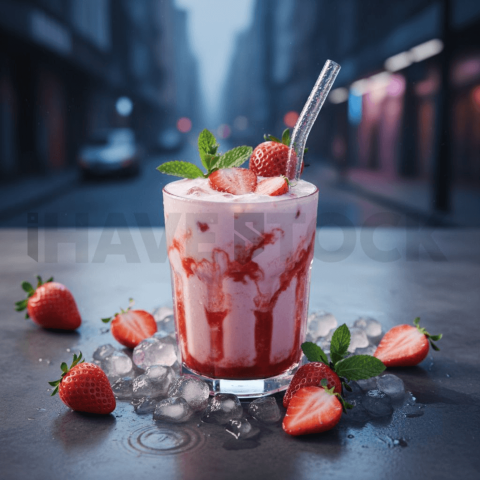 Strawberry Drink In Glass Cup FOD D&S 3627