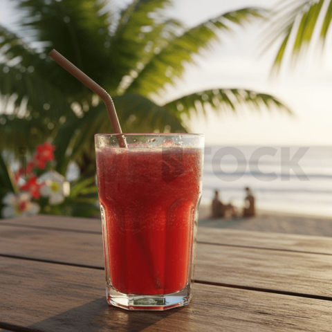 Watermelon Juice With Straw FOD D&S 3464