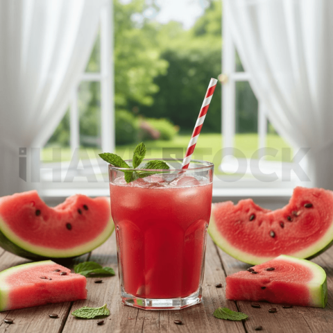 Watermelon Juice With Straw FOD D&S 3808