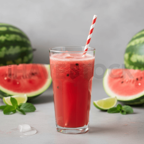 Watermelon Juice With Straw FOD D&S 4296