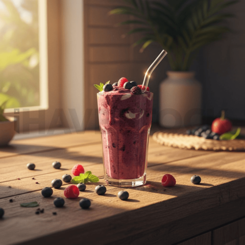Berry Smoothie On Wooden Count FOD D&S 4415