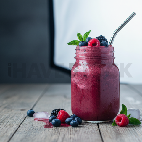 Berry Smoothie On Wooden Count FOD D&S 4838