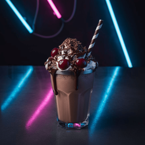 Chocolate Milkshake Glass Cup FOD D&S 4876
