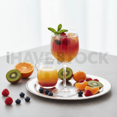 Fruit Drink Served On Tray FOD D&S 4326