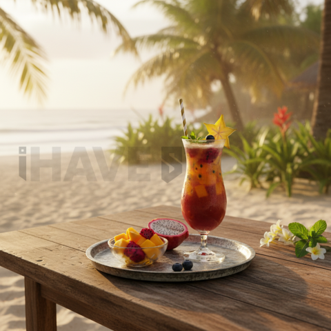 Fruit Drink Served On Tray FOD D&S 4138