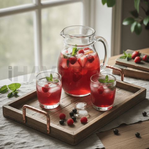 Fruit Drink Served On Tray FOD D&S 4355