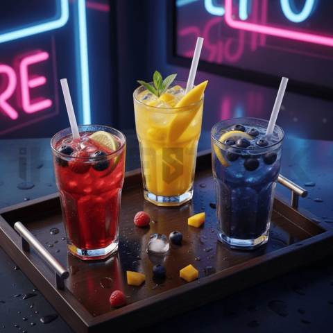 Fruit Drink Served On Tray FOD D&S 4455