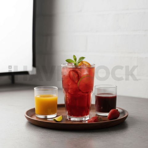 Fruit Drink Served On Tray FOD D&S 4882