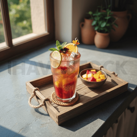 Fruit Drink Served On Tray FOD D&S 4717
