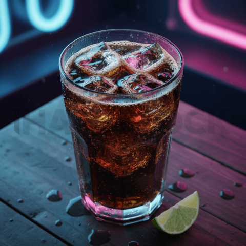 Glass Of Cold Cola On Wood Tab FOD D&S 4501