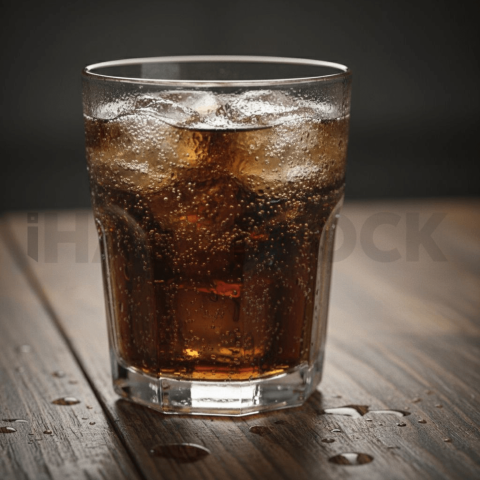 Glass Of Cold Cola On Wood Tab FOD D&S 4818