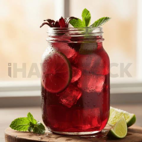 Hibiscus Iced Tea In Glass Jar FOD D&S 4135