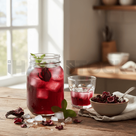 Hibiscus Iced Tea In Glass Jar FOD D&S 4356
