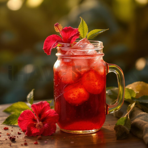 Hibiscus Iced Tea In Glass Jar FOD D&S 4788