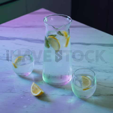 Lemon Water On Marble Table FOD D&S 4234