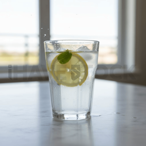 Lemon Water On Marble Table FOD D&S 4459