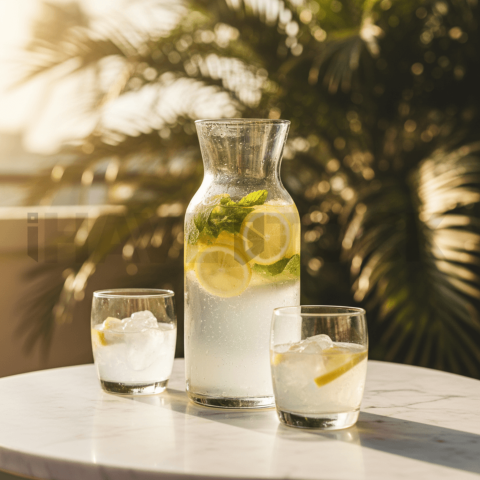 Lemon Water On Marble Table FOD D&S 4610