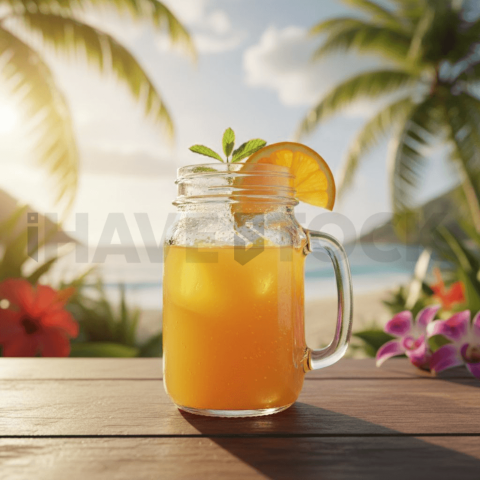 Mason Jar With Orange Juice FOD D&S 4076