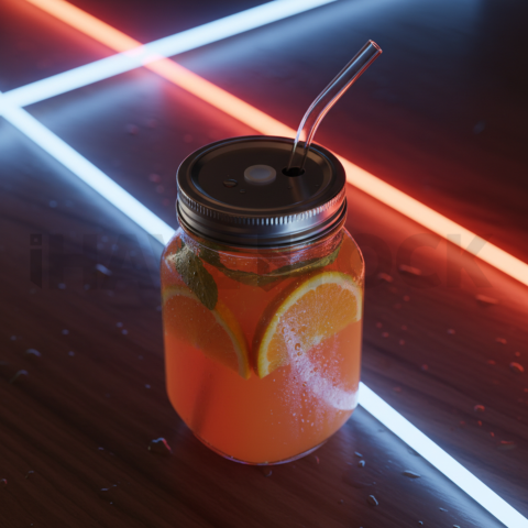 Mason Jar With Orange Juice FOD D&S 4265