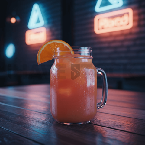 Mason Jar With Orange Juice FOD D&S 4581