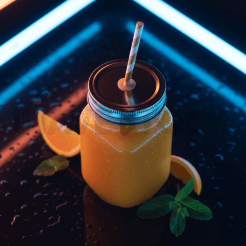 Mason Jar With Orange Juice FOD D&S 4821