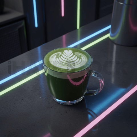 Matcha Latte With Foam Art FOD D&S 4308