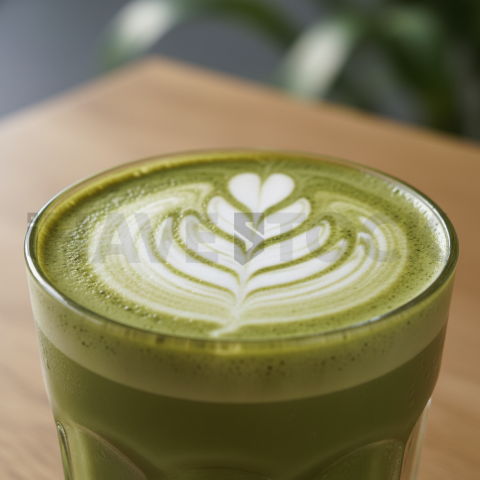 Matcha Latte With Foam Art FOD D&S 4896