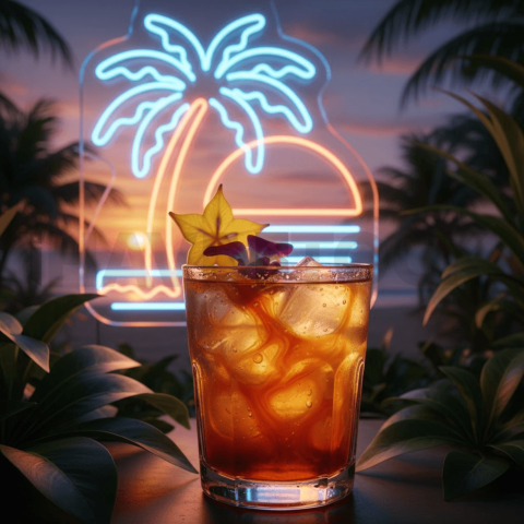 Neon Bar Light On Cocktail Gla FOD D&S 4624