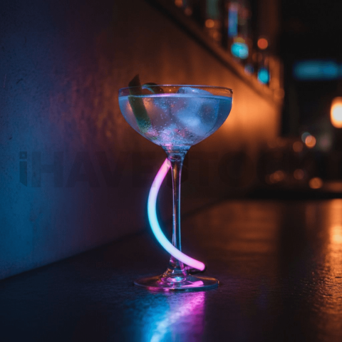 Neon Bar Light On Cocktail Gla FOD D&S 4317