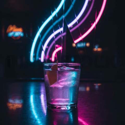 Neon Bar Light On Cocktail Gla FOD D&S 4806