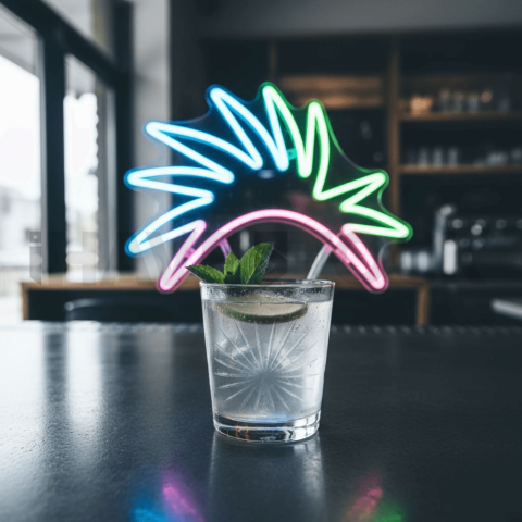 Neon Bar Light On Cocktail Gla FOD D&S 4834