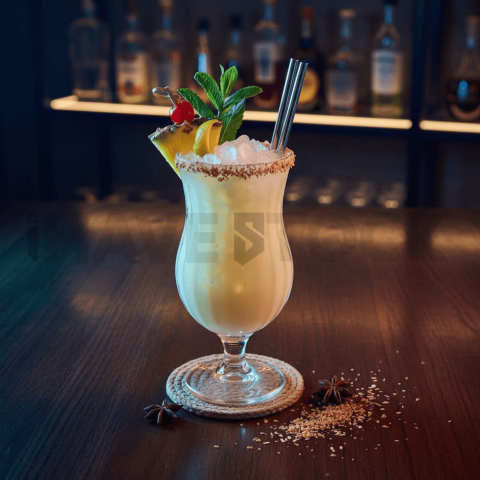 Pina Colada Mocktail On Table FOD D&S 4752