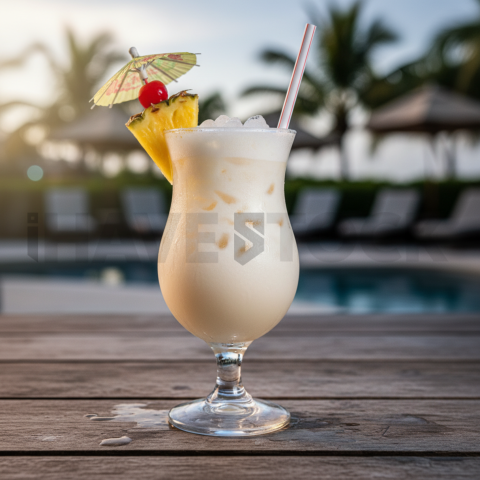 Pina Colada Mocktail On Table FOD D&S 4381