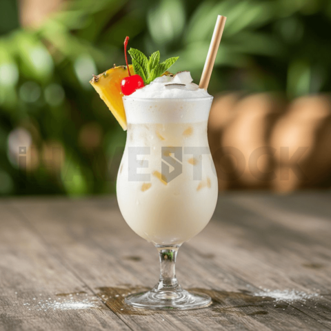 Pina Colada Mocktail On Table FOD D&S 4241