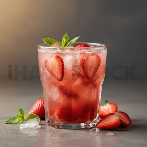 Strawberry Drink In Glass Cup FOD D&S 4167