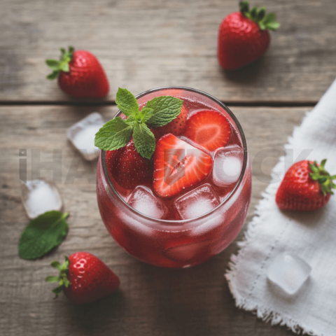Strawberry Drink In Glass Cup FOD D&S 4268