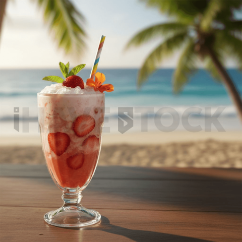 Strawberry Drink In Glass Cup FOD D&S 4554